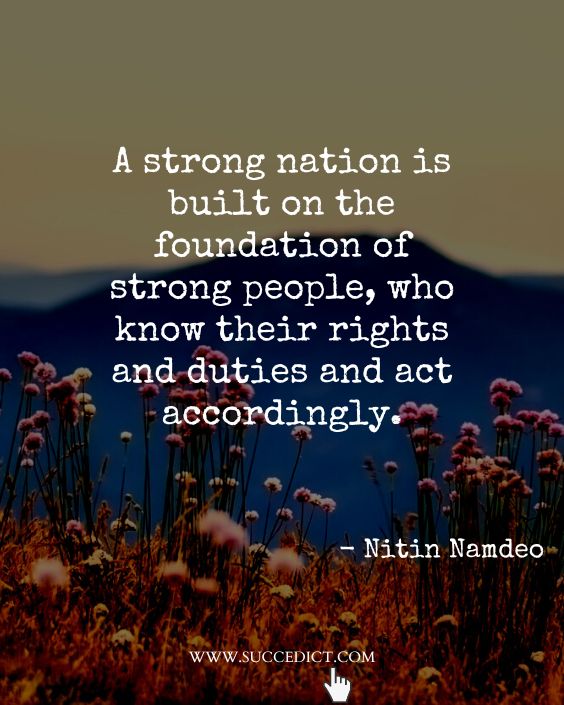 quotes to build a strong nation by nitin namdeo