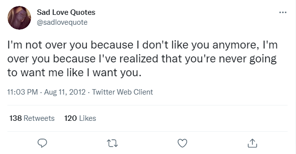 sad tweets about love