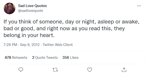 sad tweets about love