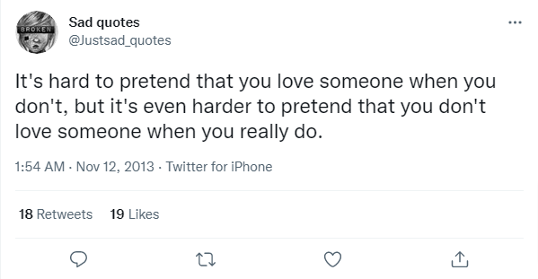 sad tweets about love