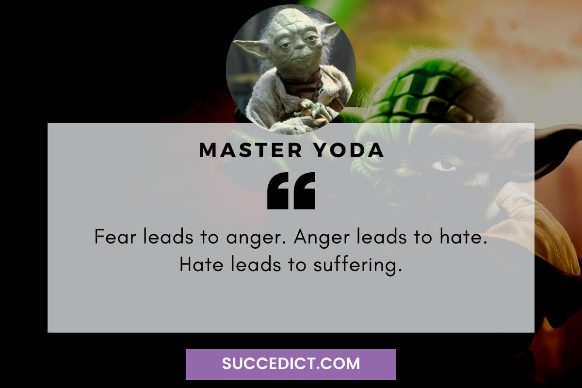 Fear Leads To Anger Quote By Master Yoda Succedict